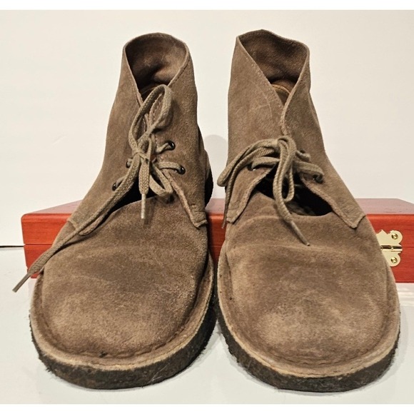 Clarks Originals Desert Boot Mens Taupe Suede Leather Chukka Crepe Sole 9 main image 7